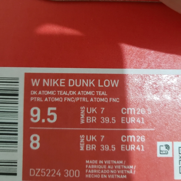 Nike Dunk Low SV "Dark Atomic Teal" Women's Shoe 9.5 - Picture 5 of 5